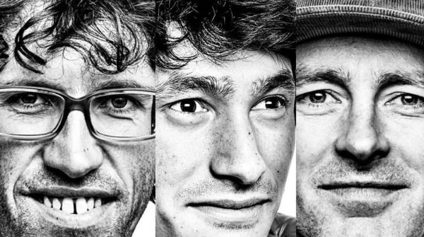 Die drei internationalen Kletterstars Hansjörg Auer, David Lama und Jess Roskelley (v.r.n.l.).