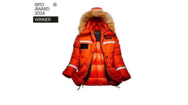 Orangene Jacke mit Award Winner Titel